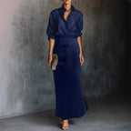 Women's Shirt And Ruched Midi Skirt Set