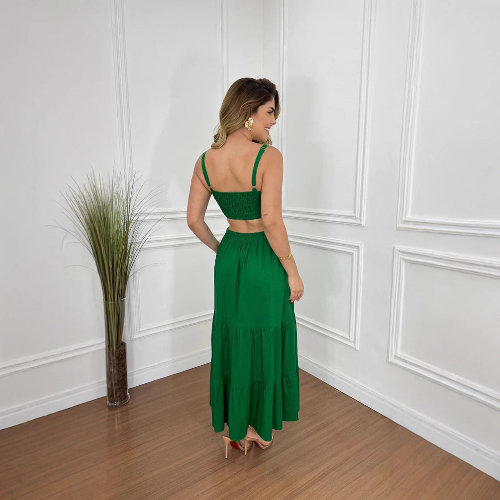 Women's Suspenders Solid Color Dress
