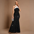 Women's Black Sequin Maxi Dress