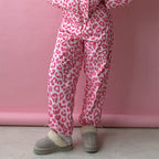 Rose Red Leopard-Print Trousers