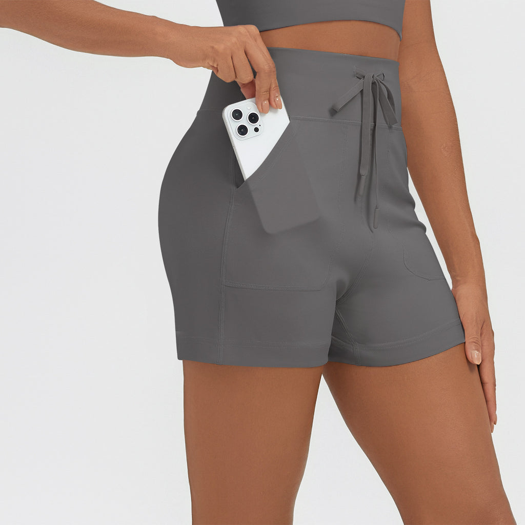 Women's High-Waist Pocket Fitness Shorts