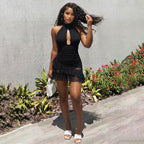 Women's Backless Halter Dress