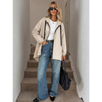 Plus Size Hooded Trench Jacket
