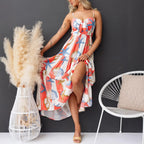 Printed Lace-Up Dress