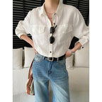 Women's Linen Double-Pocket Casual Shirt