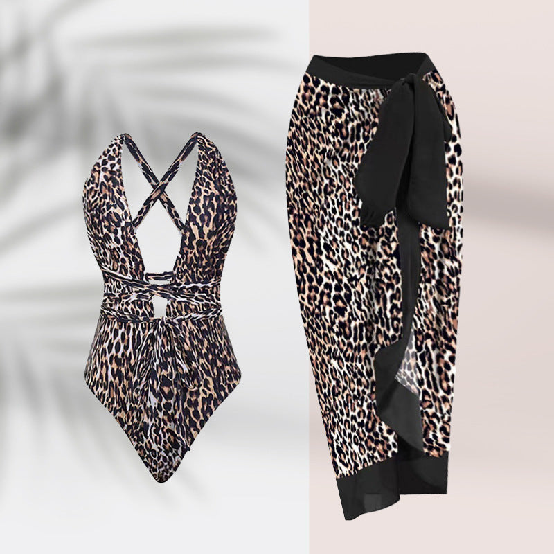 Leopard Print Bikini Skirt