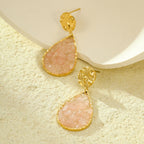 Natural Stone Water Drop Earrings