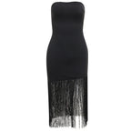 Tassel Strapless Split Dress