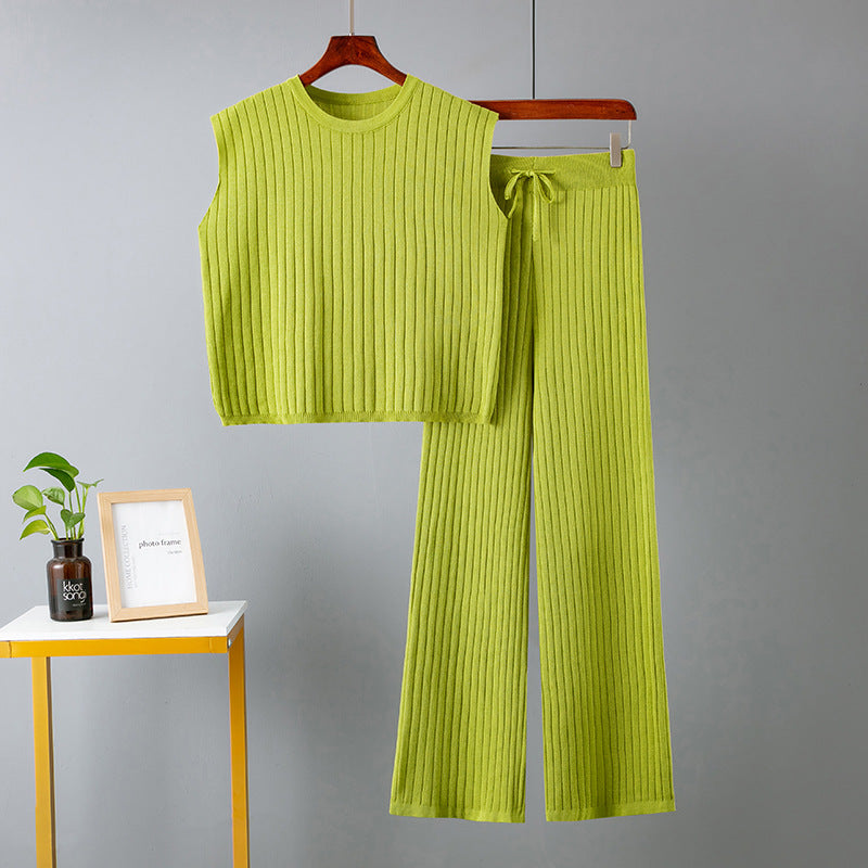 Summer Loose Casual Solid Color Suit Two-Piece Set