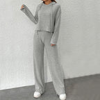 Women's Simple Hooded Suit Home Solid Color Lazy Feeling Two Piece