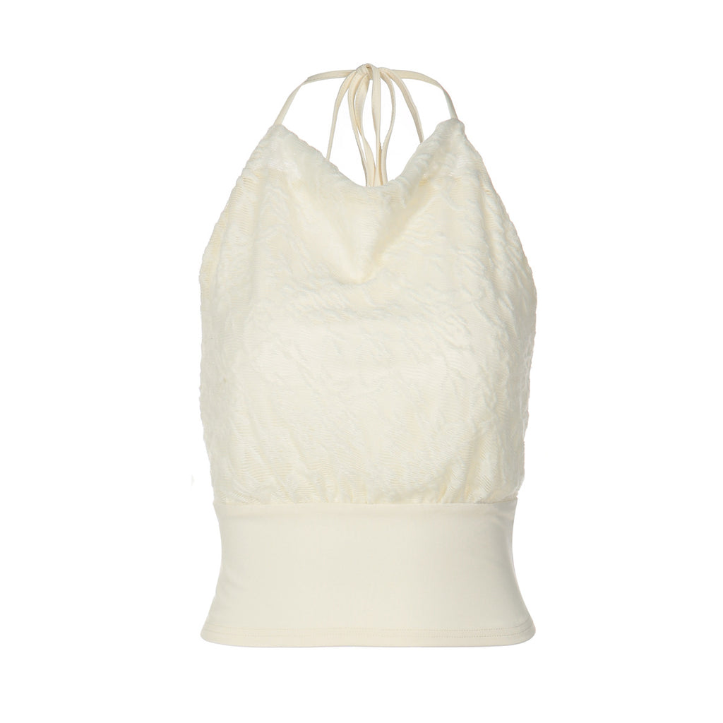 Women's Lace Backless Lace-Up Vest Top