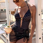 Women's Black White Dot Bikini Set