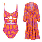 Hollow Out One-piece Swimwear