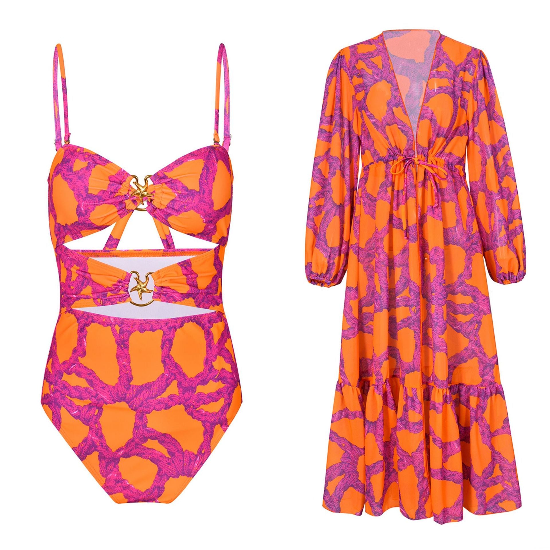 Hollow Out One-piece Swimwear