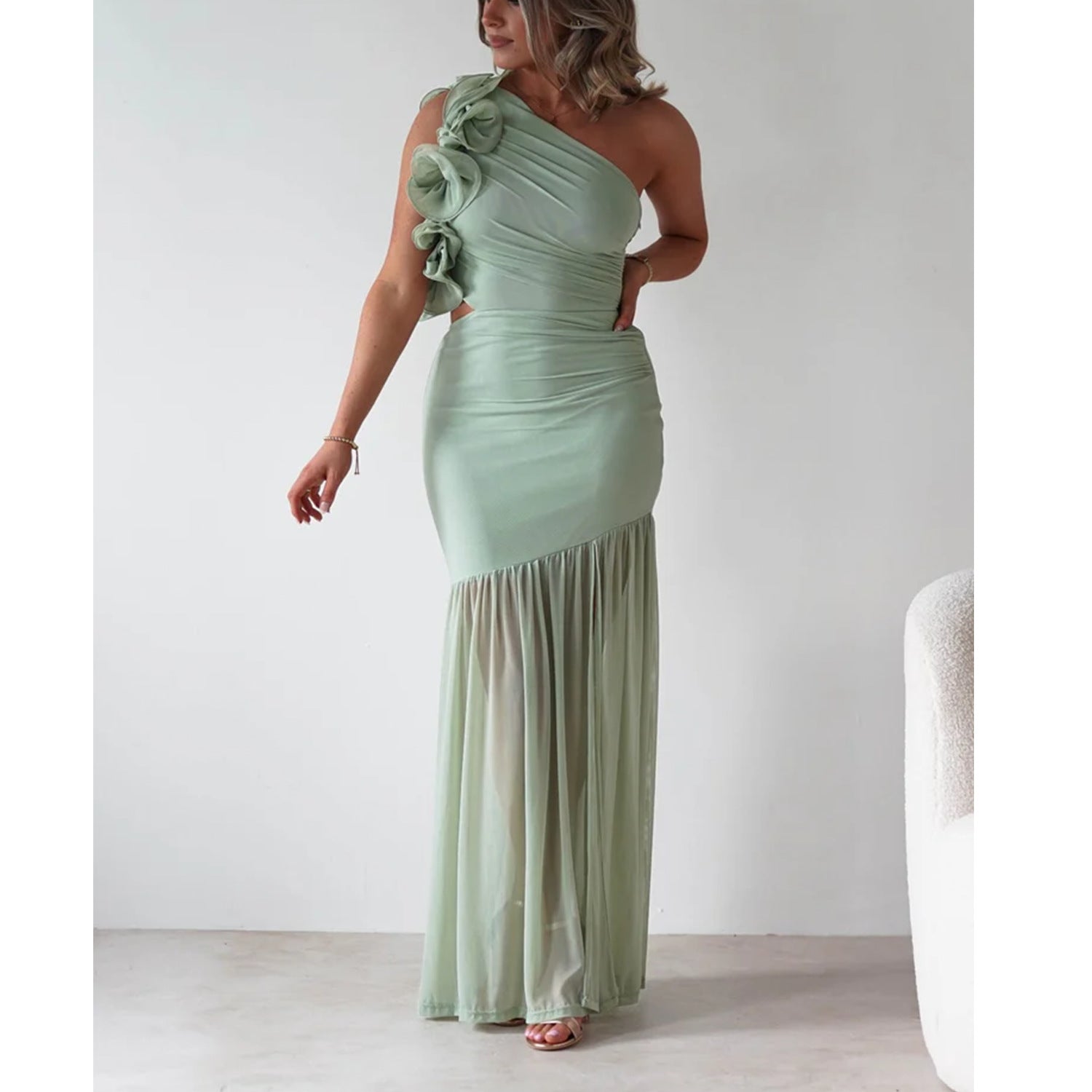 Women's Ruffled Winter Dress