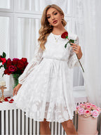 Women's Spring Autumn Summer Elegant Floral Long Sleeve Dress