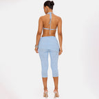 Women Clothing Summer Solid Color Sexy SL Backless Swing