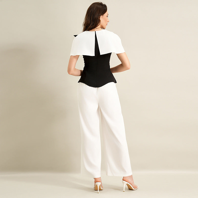 Women's V-Neck Color-Block Office Shirt