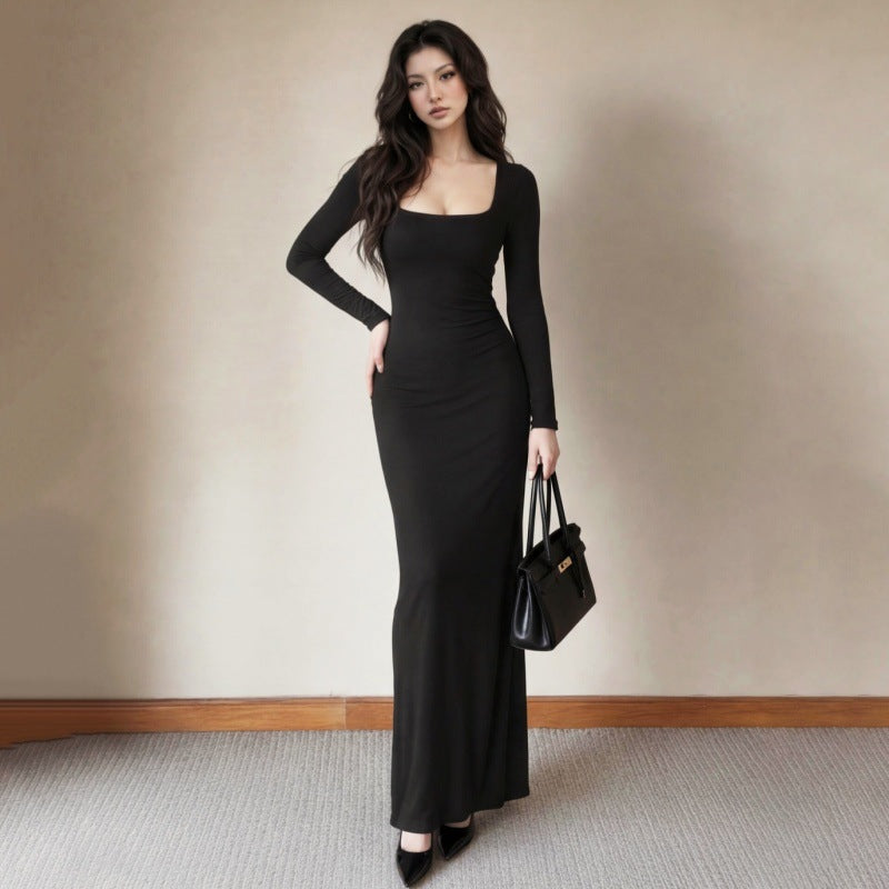 Women's Square-Neck Lace Maxi Dress