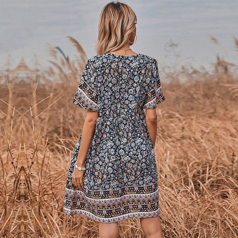 Summer Bohemian Ethnic Print Dress