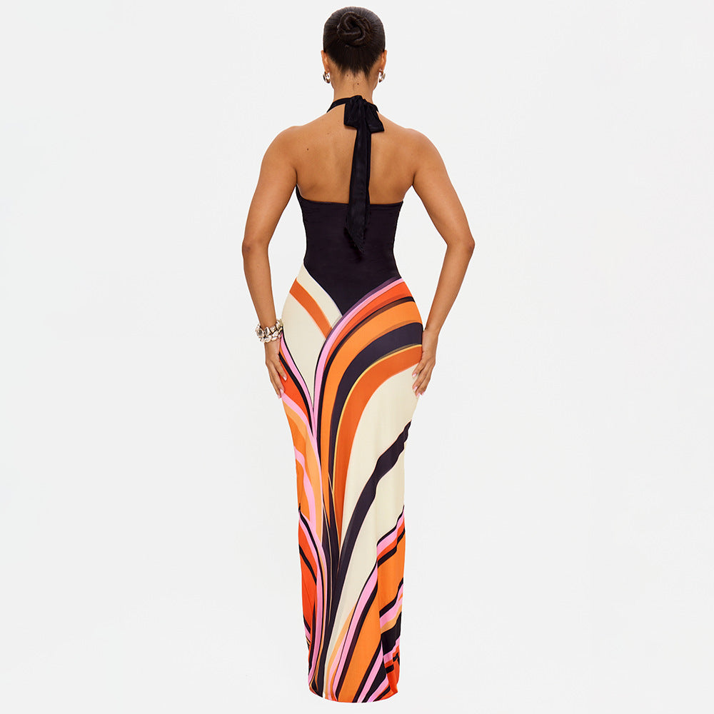 Women's Backless Halter Dress