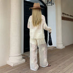 Women's Collared Top & Trousers Set