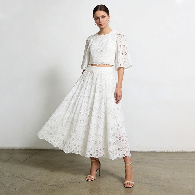 Women’s Cropped Top & High-Waist Skirt Set