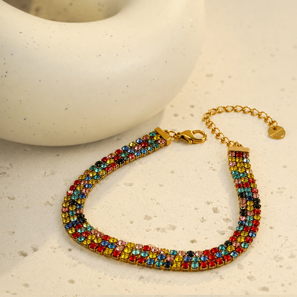 Women's Rainbow Crystal Tennis Bracelet