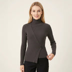 Women's Turtleneck Sweater Women Fall Winter Slim Long Sleeve All Matching Base Knitwear Solid Color Top