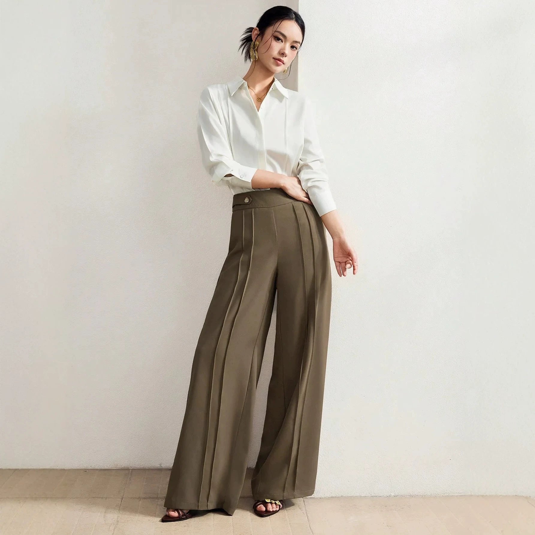 Women's High-Waist Wide-Leg Trousers