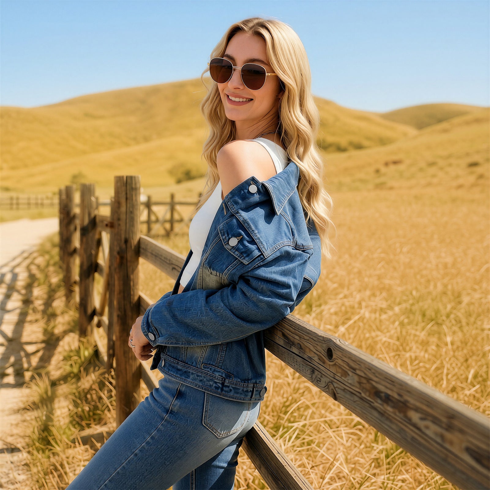 Collared Long Sleeve Metal Breasted Loose Shoulder Version