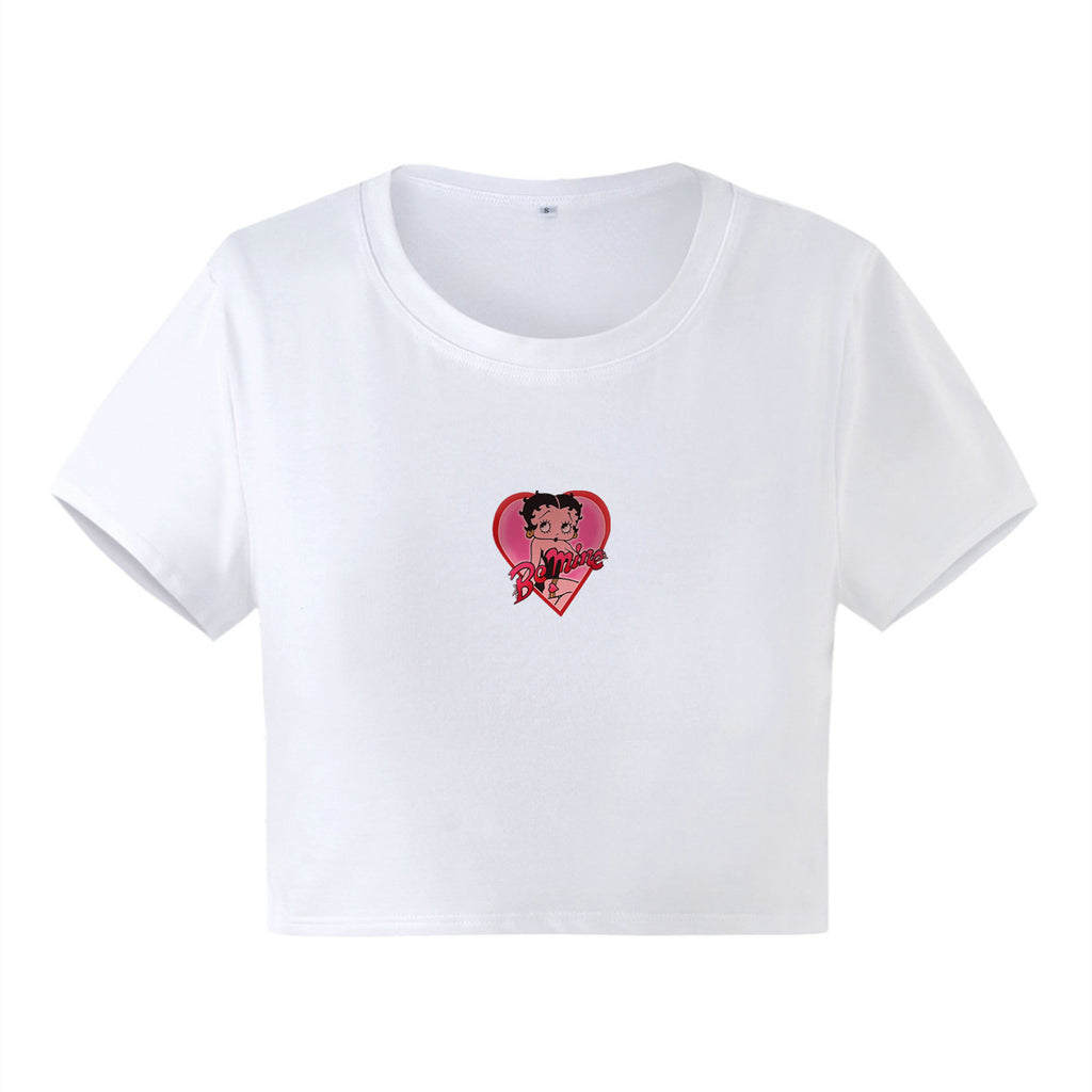 Women's Cartoon Graphic Cropped T-Shirt
