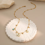 Women's Natural Stone Butterfly Necklace