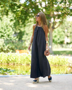 Halter Cotton-Linen Holiday Dress