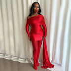 Solid Color Shoulder Collared Long Sleeve Ribbon Short Dress