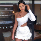 Asymmetric One Shoulder Cutout Top