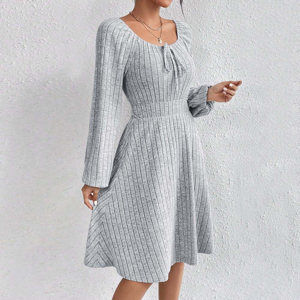 Minimalist Design Dress Casual All Matching High Waist A Line Dress