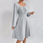 Minimalist Design Dress Casual All Matching High Waist A Line Dress