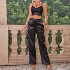 High-Waist Straight Work Pants
