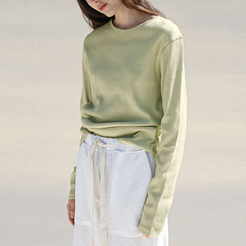 Women's T-Shirt Thread Texture Inner Wear Outer Wear Basic T-Shirt