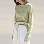 Women's T-Shirt Thread Texture Inner Wear Outer Wear Basic T-Shirt