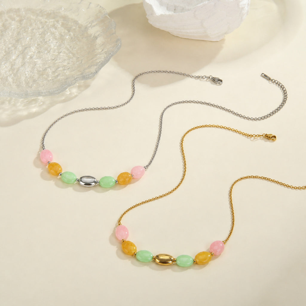 Women's Colorful Resin Beaded Necklace