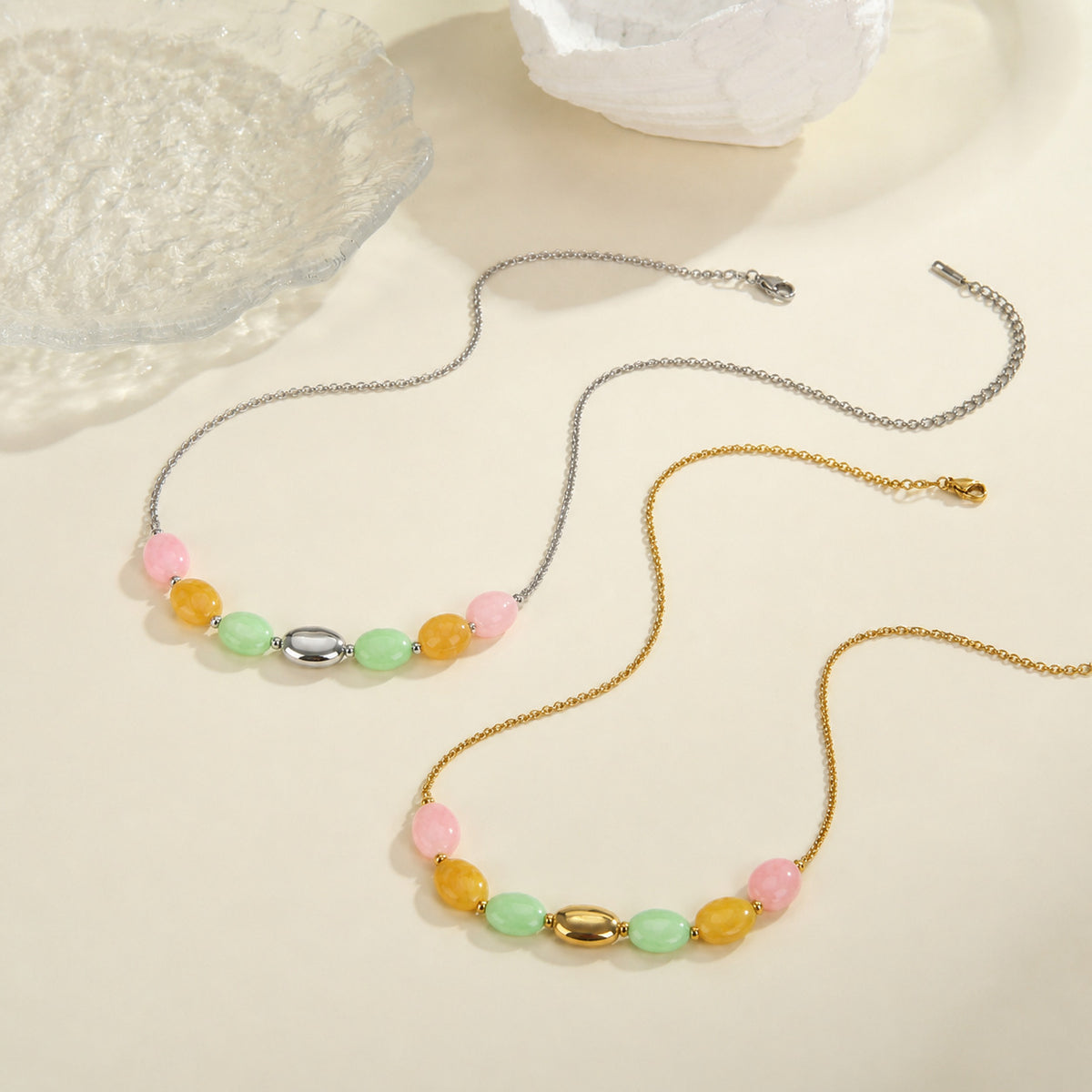 Women's Colorful Resin Beaded Necklace