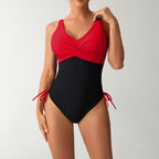 Stitching Contrast One-piece Swimwear
