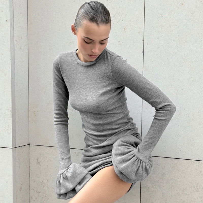 Autumn Winter Speaker Double Layer Lace Long Sleeved Slim Fit