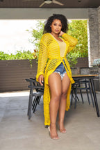 Women Clothing Dress Sun Protective Blouse Beach Maxi Dress Knitted Cardigan Cape