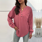 Women's Spring Women Clothing Long Sleeve Solid Color Shirt Casual Women