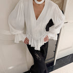 Women's Palace Ruffled Long Sleeved Shirt Elegant