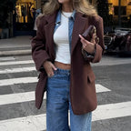 WomenClothing Autumn Winter Elegant Long Sleeved Blazer