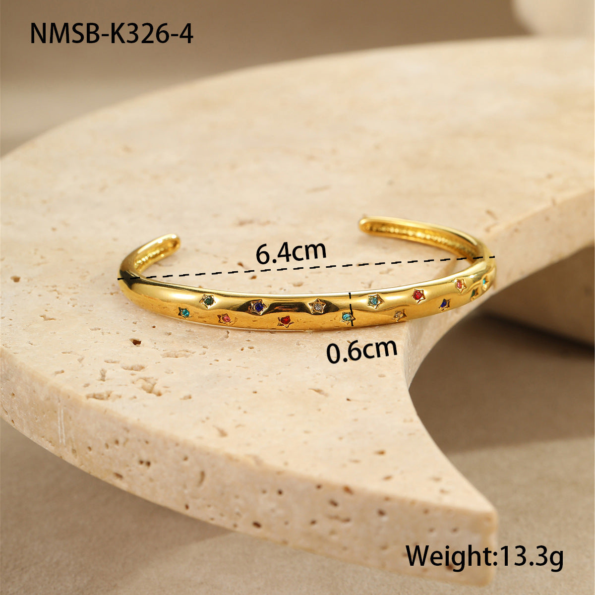 Gold Colorful Crystals Bracelet